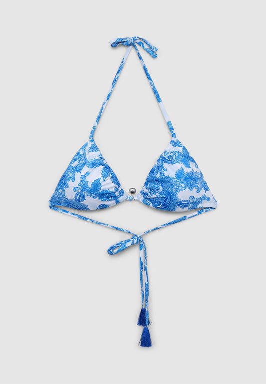 Women's Tassel Triangle Bikini Top