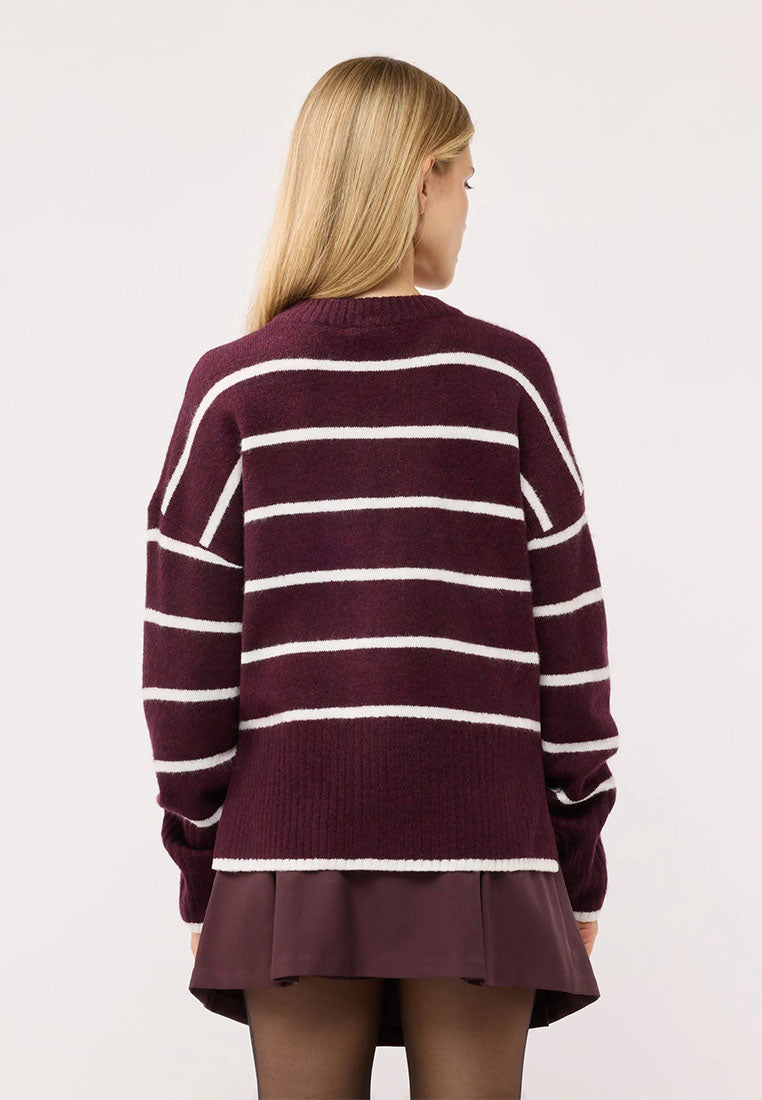 Women's Soft Crew Neck Striped Sweater