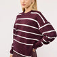 Women's Soft Crew Neck Striped Sweater