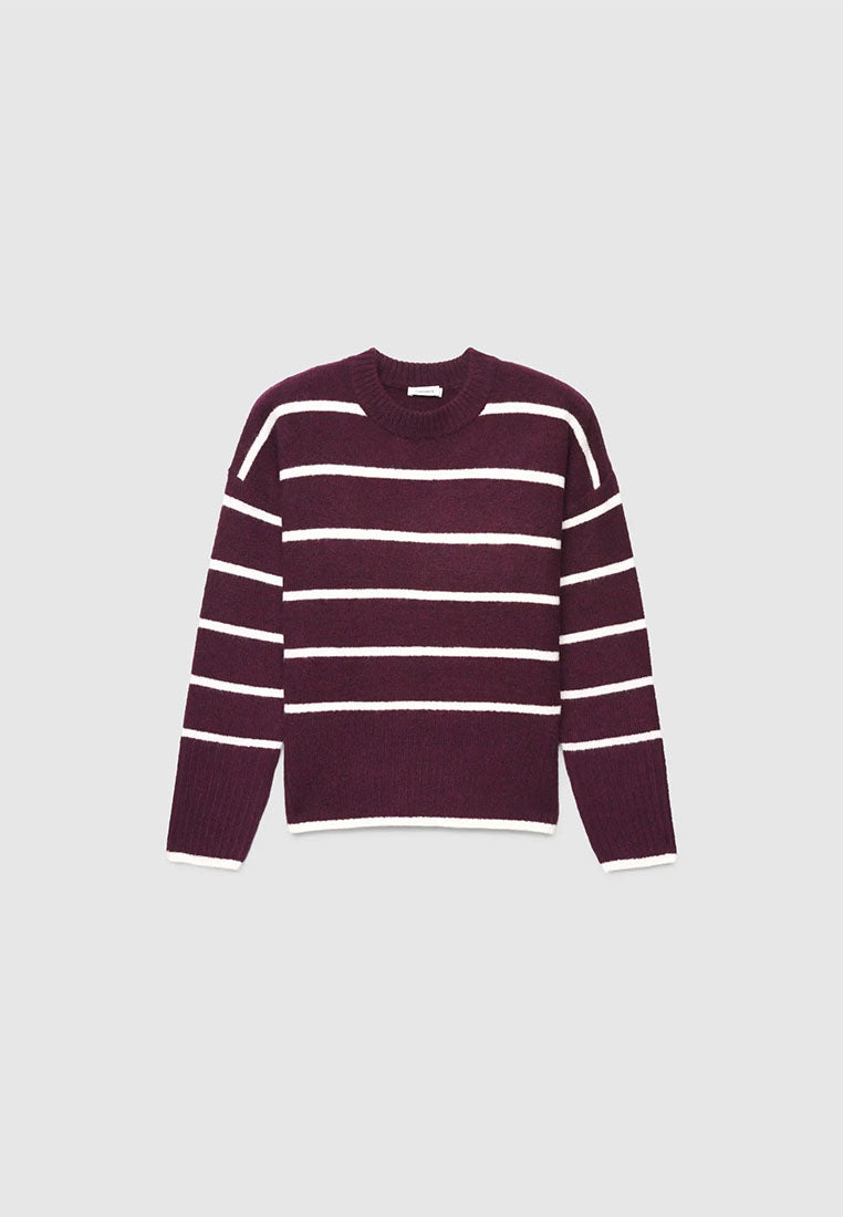 Women's Soft Crew Neck Striped Sweater