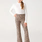 Animal Print Flared Leggings for Girls