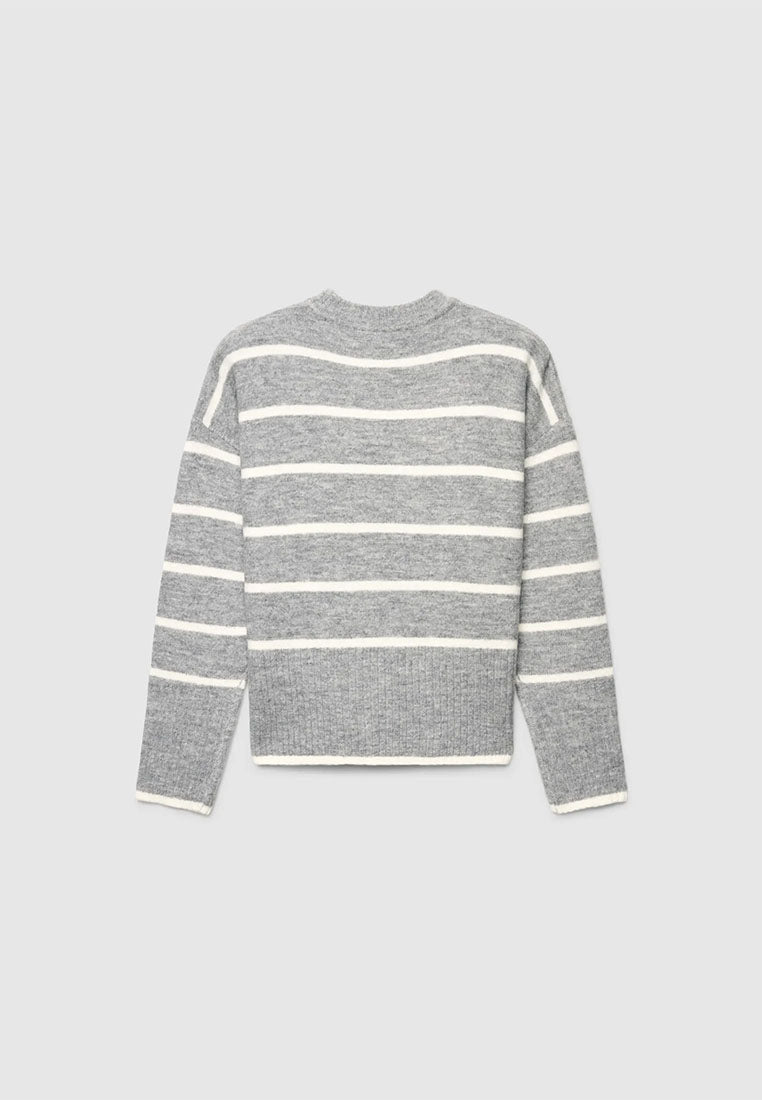 Women's Soft Crew Neck Striped Sweater