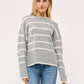 Women's Soft Crew Neck Striped Sweater
