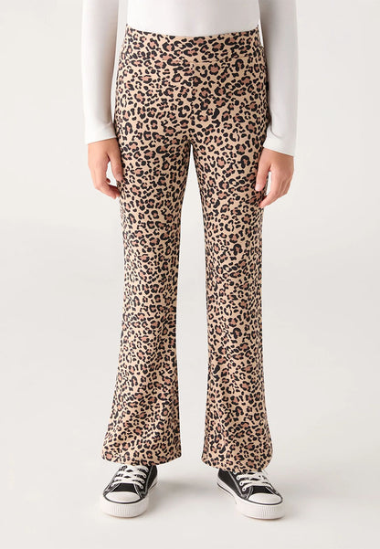 Animal Print Flared Leggings for Girls