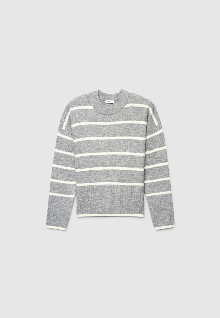 Women's Soft Crew Neck Striped Sweater
