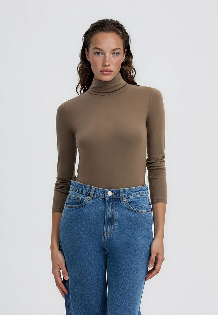 Women's High-neck Long-sleeved T-shirt
