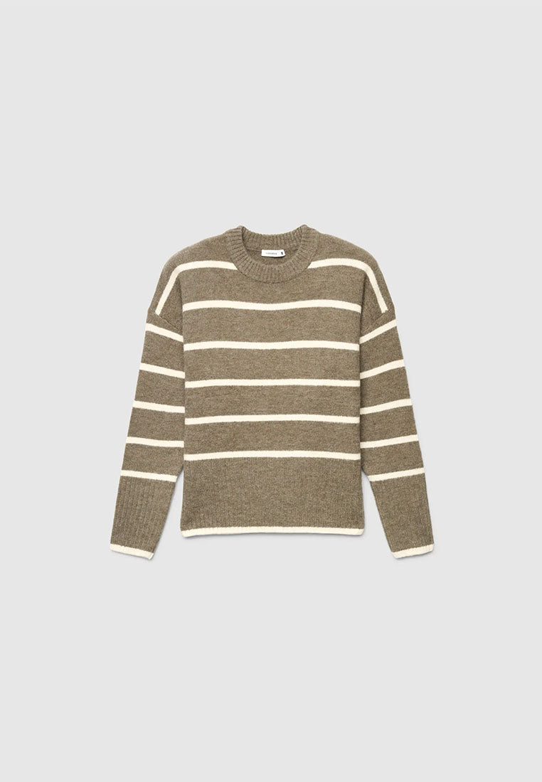 Women's Soft Crew Neck Striped Sweater