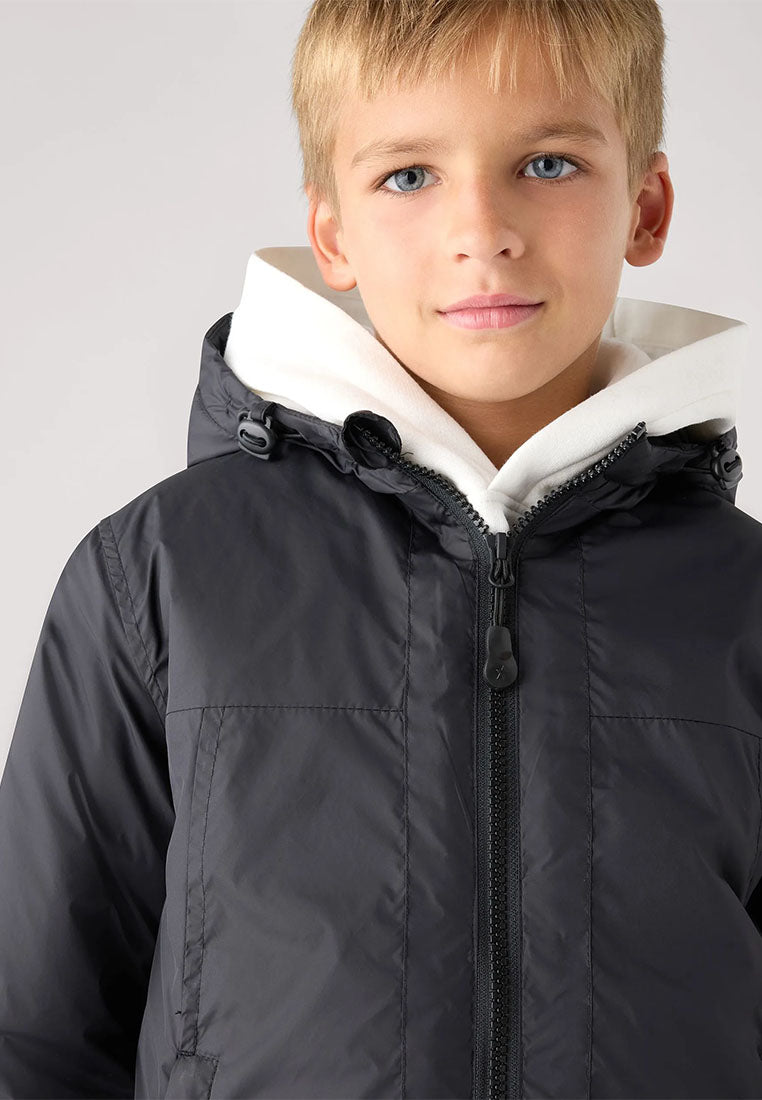 Padded jacket with hood and zip for Boys