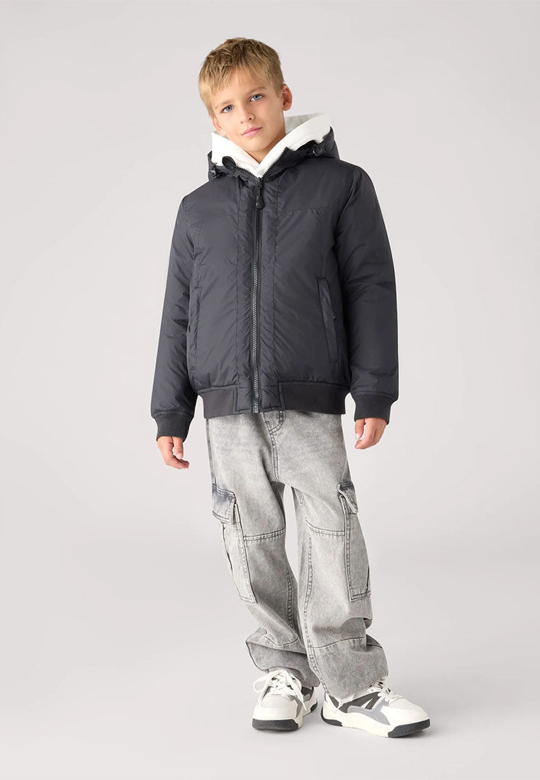 Padded jacket with hood and zip for Boys