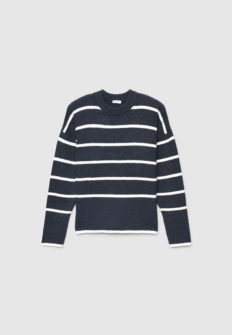 Women's Soft Crew Neck Striped Sweater
