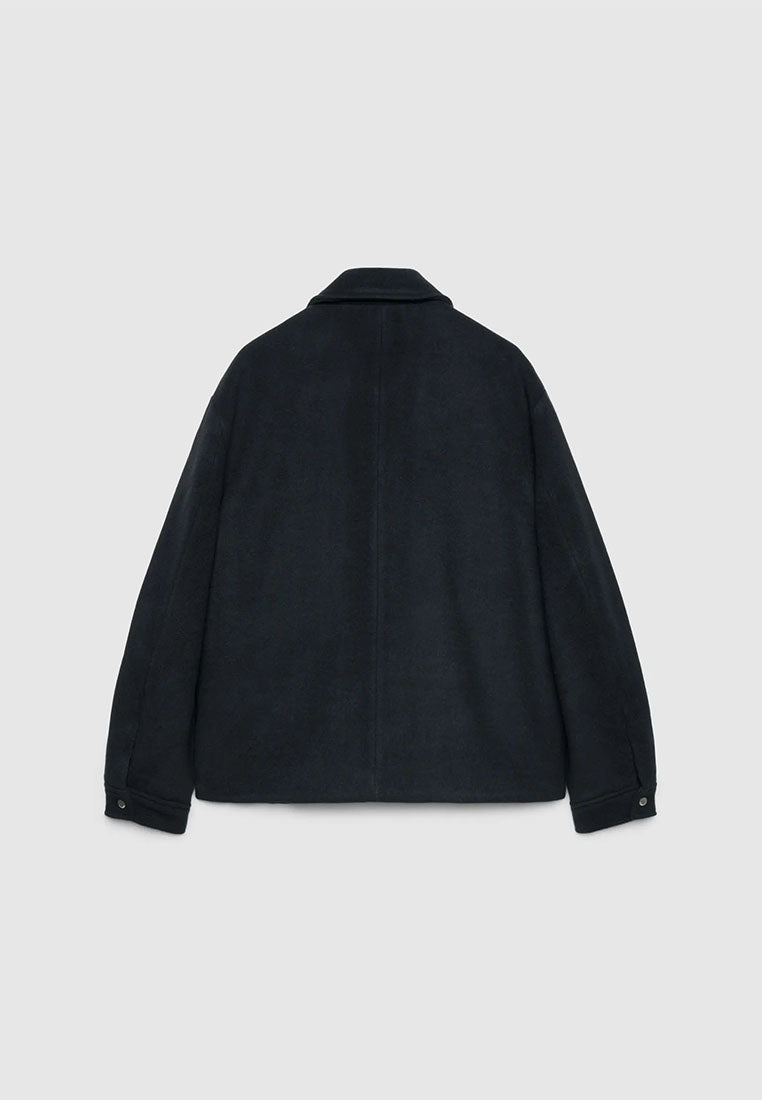 Men's Zip-up shirt jacket with patch pockets