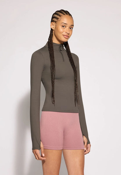 Women's Half-Zip Sports Long-sleeves T-Shirt