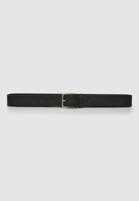 Men's Plain-coloured belt with rectangular buckle