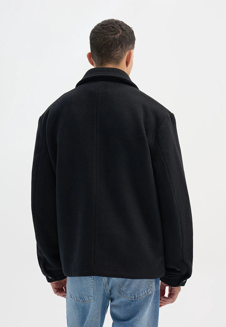 Men's Zip-up shirt jacket with patch pockets