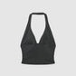 Women's Halter deep V-Neck Crop Top