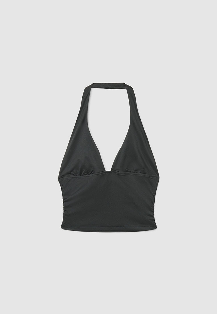 Women's Halter deep V-Neck Crop Top