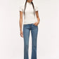 Women's Ribbed T-shirt with mock neck collar