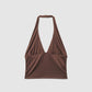 Women's Halter deep V-Neck Crop Top