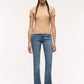 Women's Ribbed T-shirt with mock neck collar