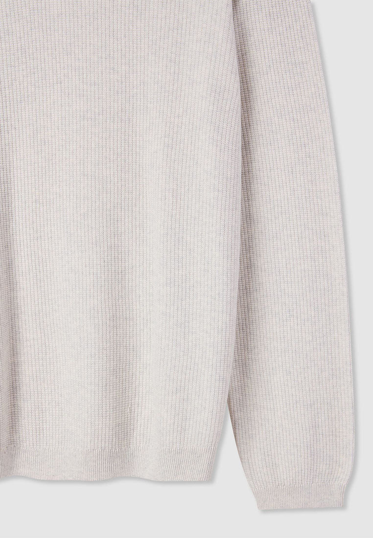 Men's Crewneck sweater with Wavy Stitch