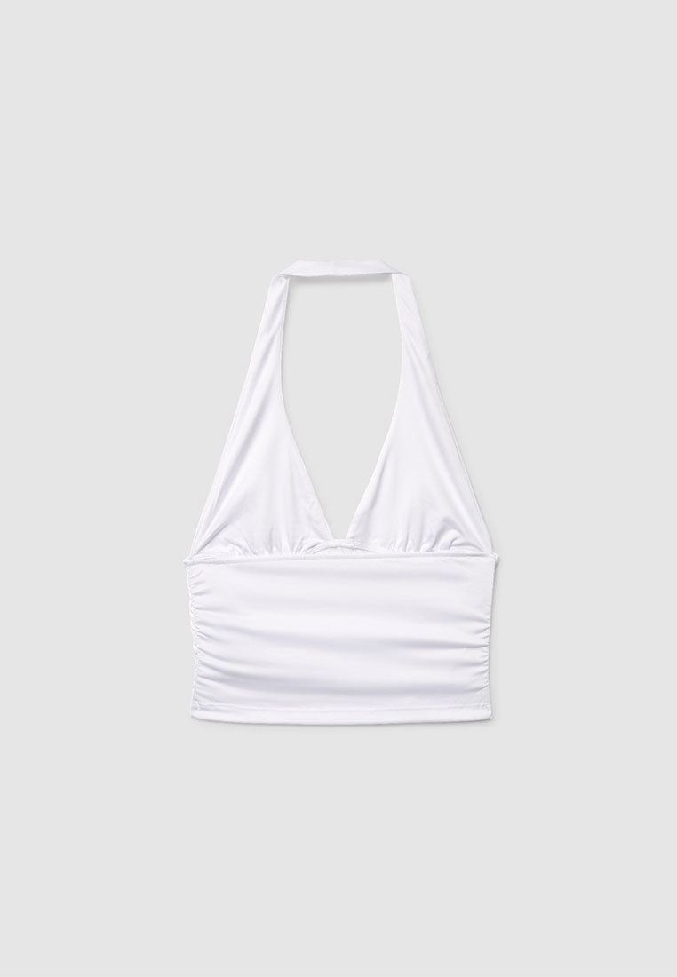 Women's Halter deep V-Neck Crop Top