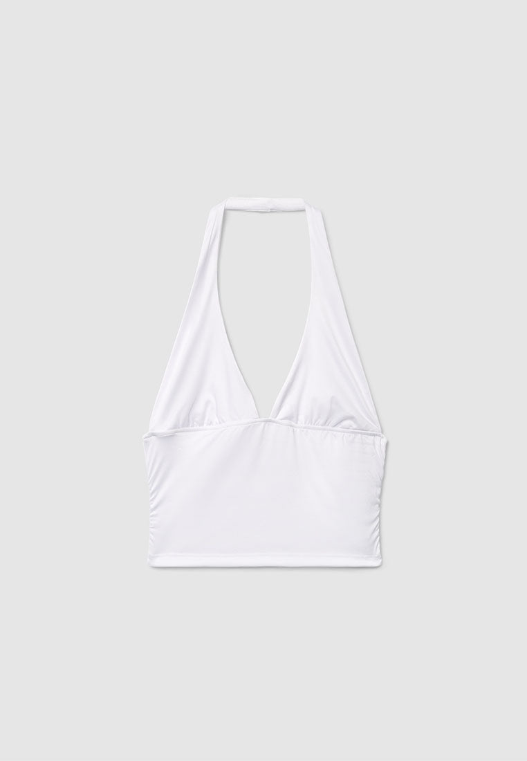 Women's Halter deep V-Neck Crop Top