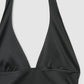 Women's Halter deep V-Neck Crop Top