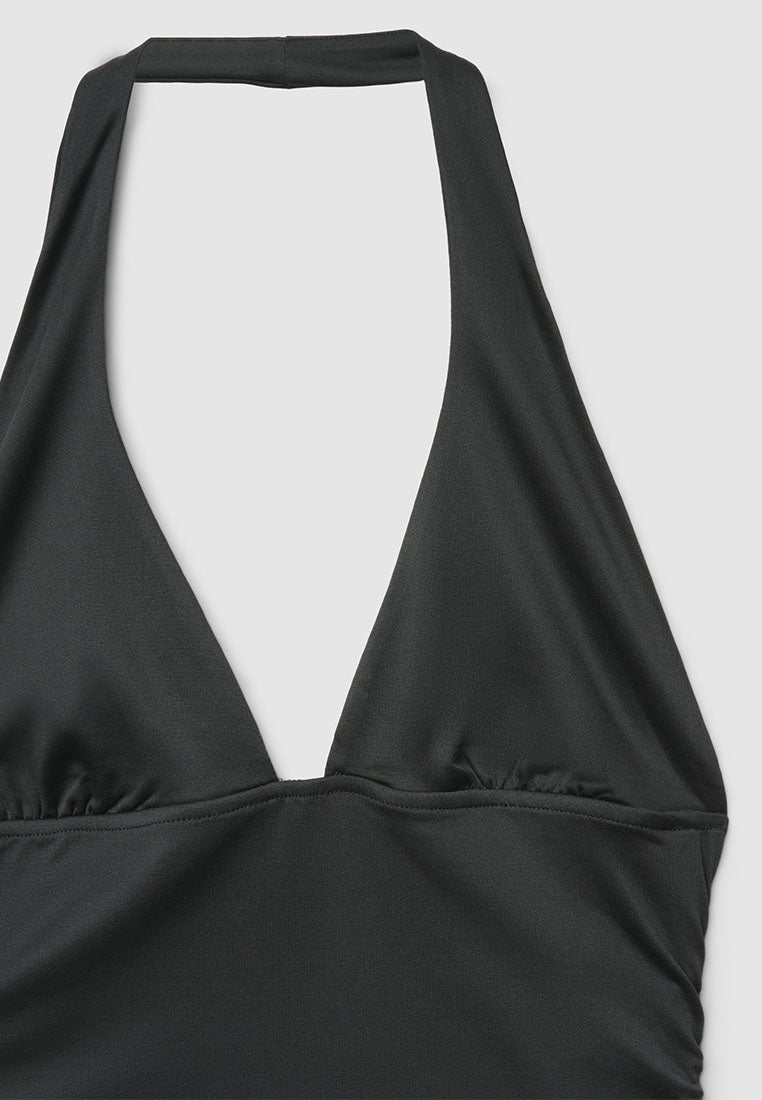 Women's Halter deep V-Neck Crop Top