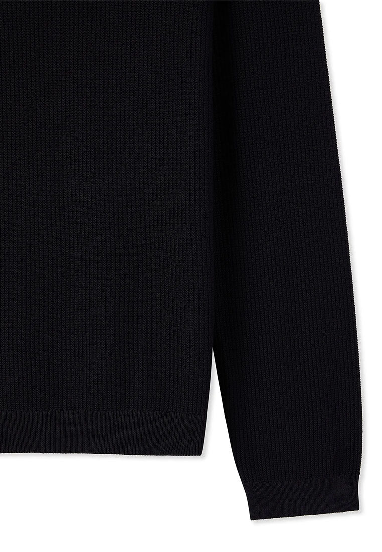 Men's Crewneck sweater with Wavy Stitch