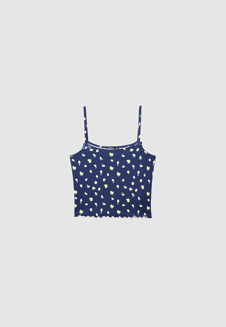 Women's Strawberry Print Ribbed Pajama Set