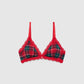 Women's Pack of bras and briefs with tartan print
