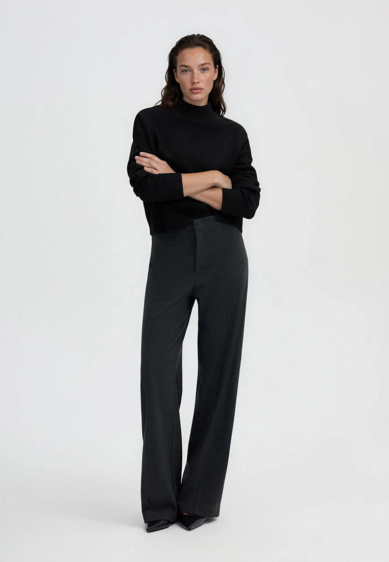 Women's Wide leg mélange-effect trousers