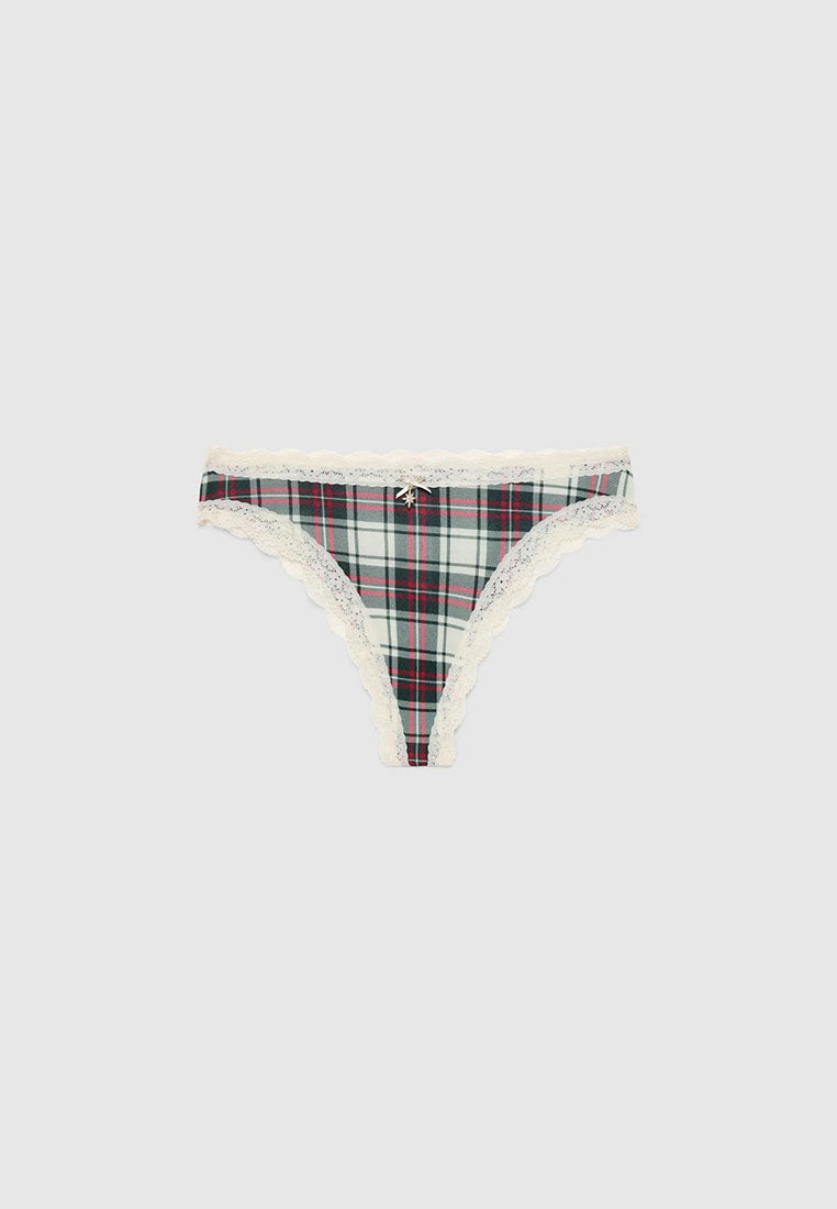 Women's Pack of bras and briefs with tartan print