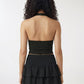 Women's Halter deep V-Neck Crop Top