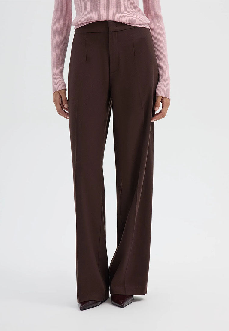 Women's Wide leg mélange-effect trousers