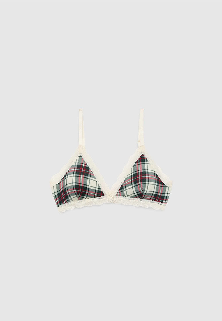 Women's Pack of bras and briefs with tartan print