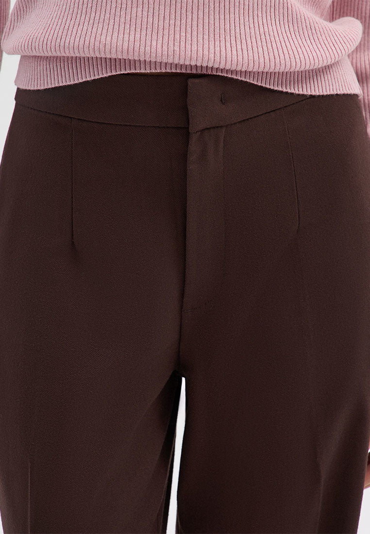 Women's Wide leg mélange-effect trousers