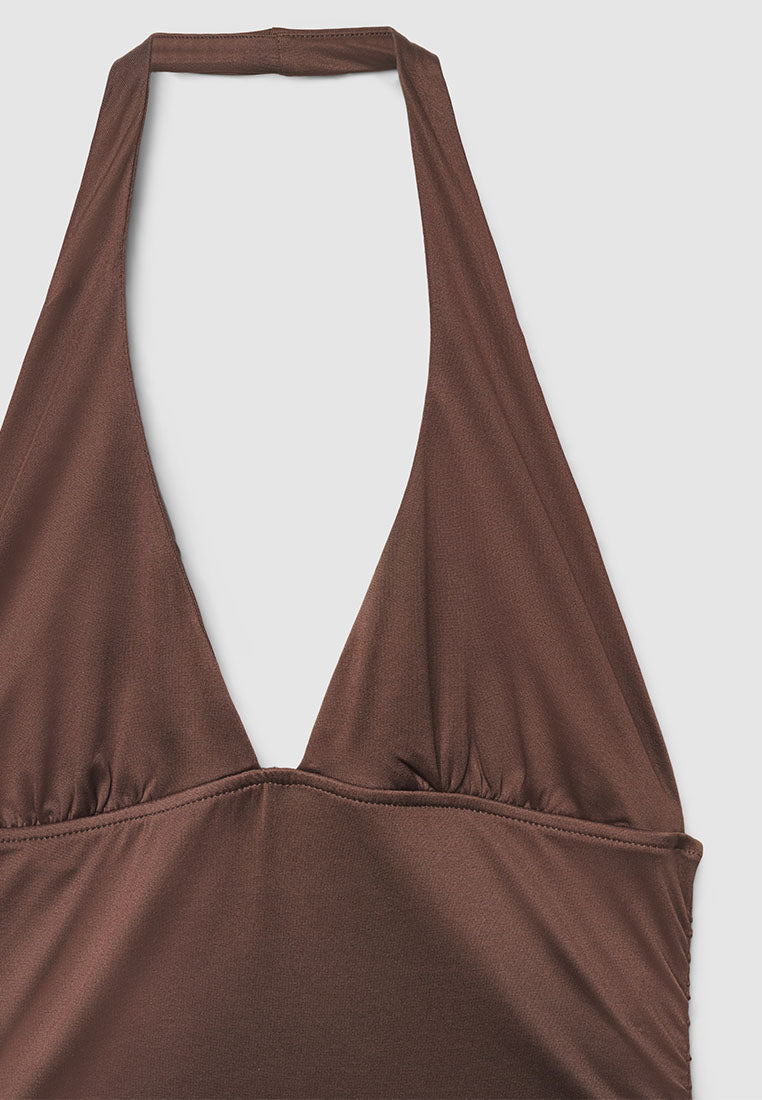 Women's Halter deep V-Neck Crop Top