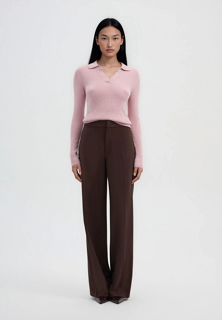 Women's Wide leg mélange-effect trousers