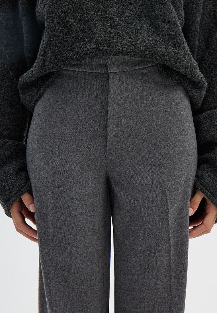 Women's Wide leg mélange-effect trousers