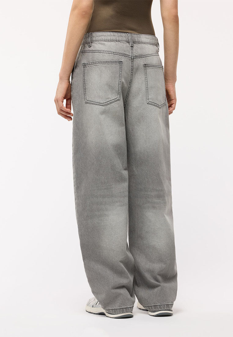 Women's Solid Color Baggy Jeans
