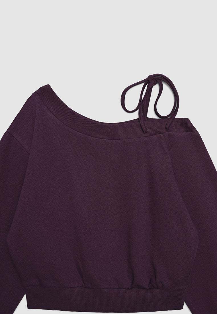 Women's Off Shoulder Cropped Sweatshirt