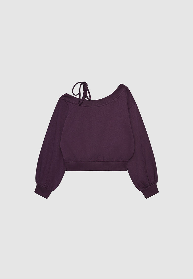 Women's Off Shoulder Cropped Sweatshirt