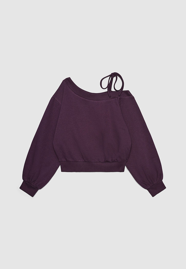 Women's Off Shoulder Cropped Sweatshirt