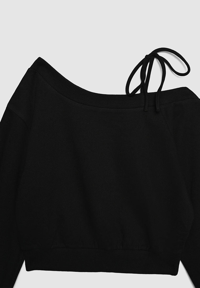 Women's Off Shoulder Cropped Sweatshirt