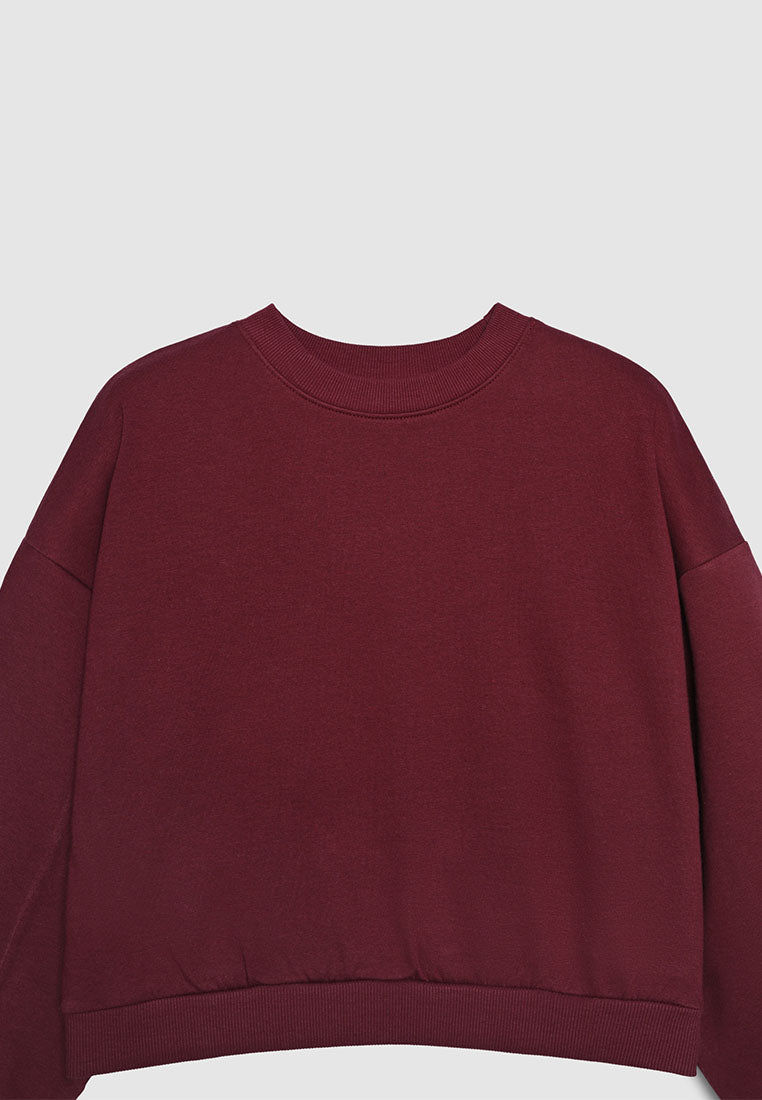 Women's Cropped Loose Fit Lounge Sweatshirt