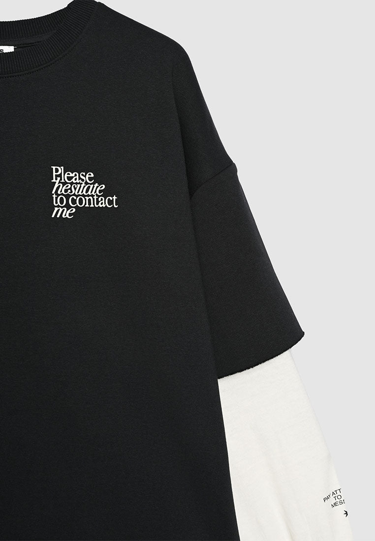 Women's Layered 2-in-1 Graphic Sweatshirt