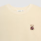 Women's Embroidered Teddy Bear Cropped Sweatshirt