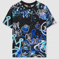 All-over Graffiti Print T-shirt