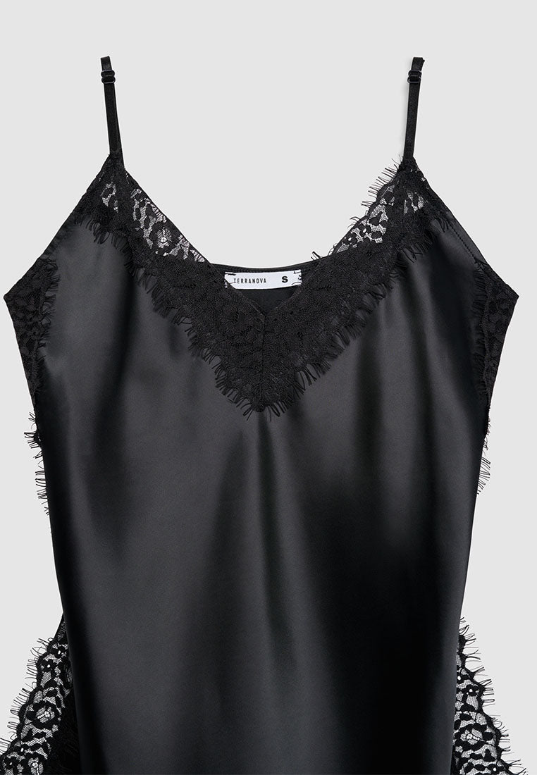 Women's Satin Lace Trim Camisole